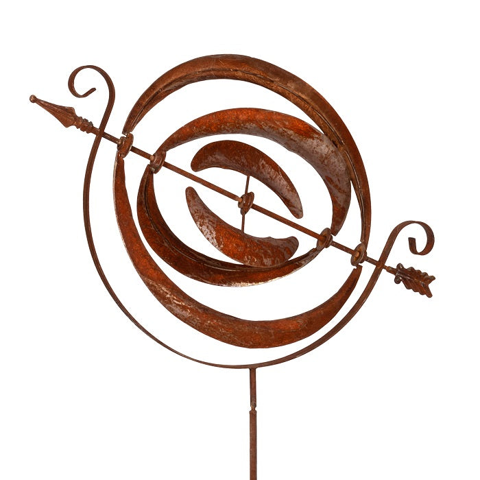 Wind Spinner Orb Rust Large Decor