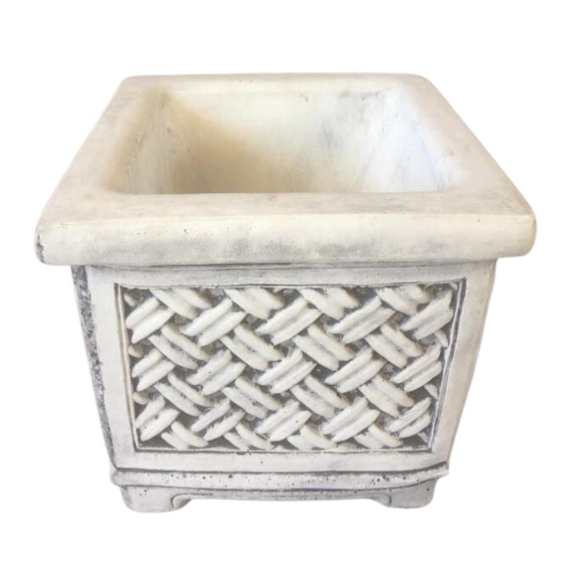 Medium Square Wicker Planter Statue