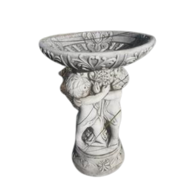 Small 3 Cherub Bird Bath (Fancy Lid) Bird Bath