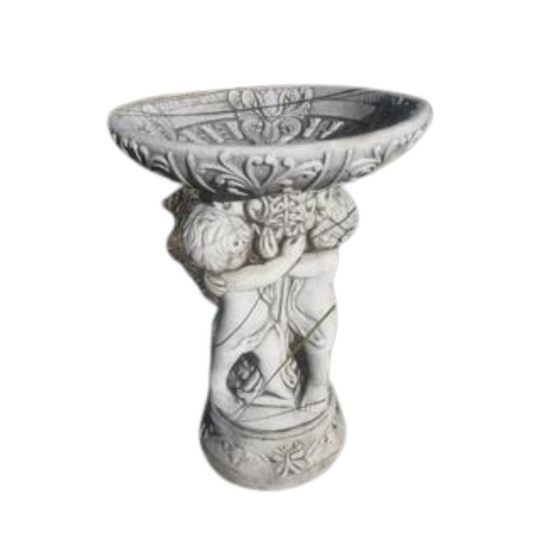 Small 3 Cherub Bird Bath (Fancy Lid) Bird Bath  