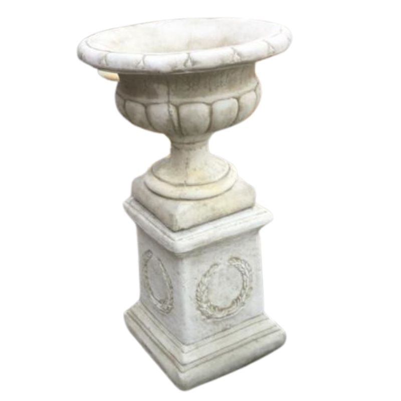 Medium Urn And Ped Statue