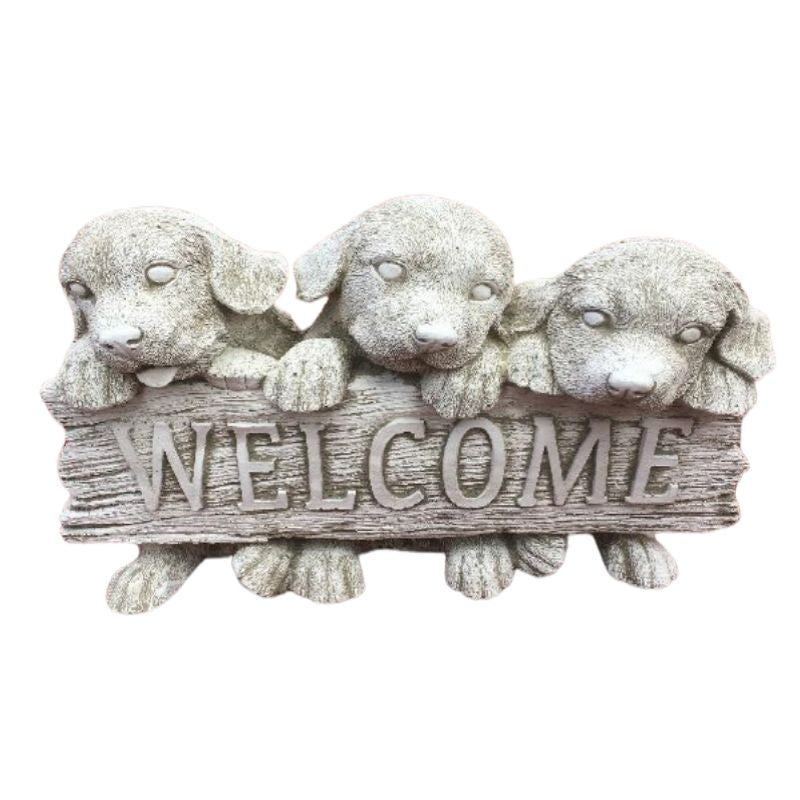 Medium Welcome Dogs Statue