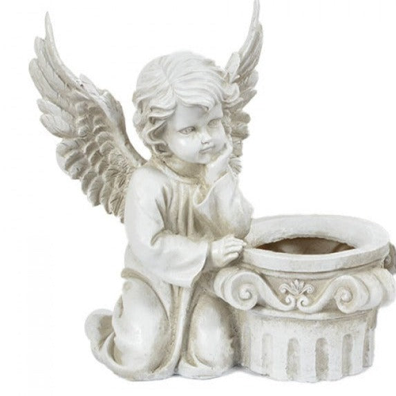 Cherubs with Pot! Statue Wendy Import Leaning Cherub (Left)