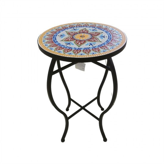 Red Mosaic Metal Flower Pot Stand Outdoor Tables