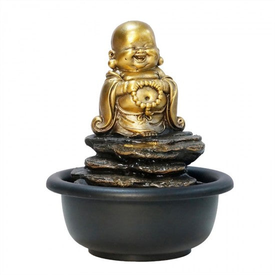 Tabletop Happy Buddha Fountain Water Feature