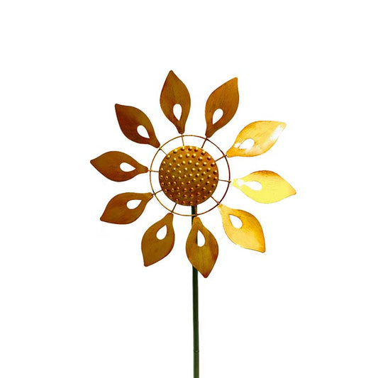 Wind Spinner Dahlia Gold Decor
