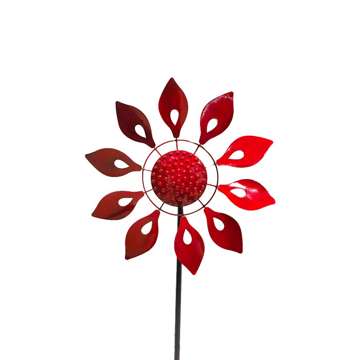 Wind Spinner Dahlia Ruby Red Decor