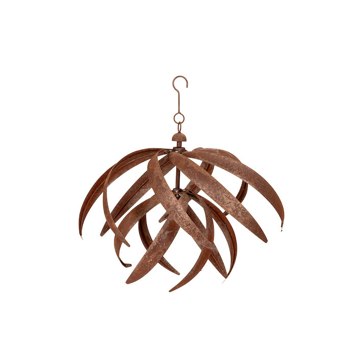 Lotus Windspinner hanging Rust Decor