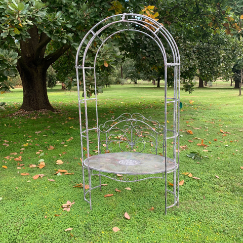 Arch with Round Bench Seat Dark Grey Décor