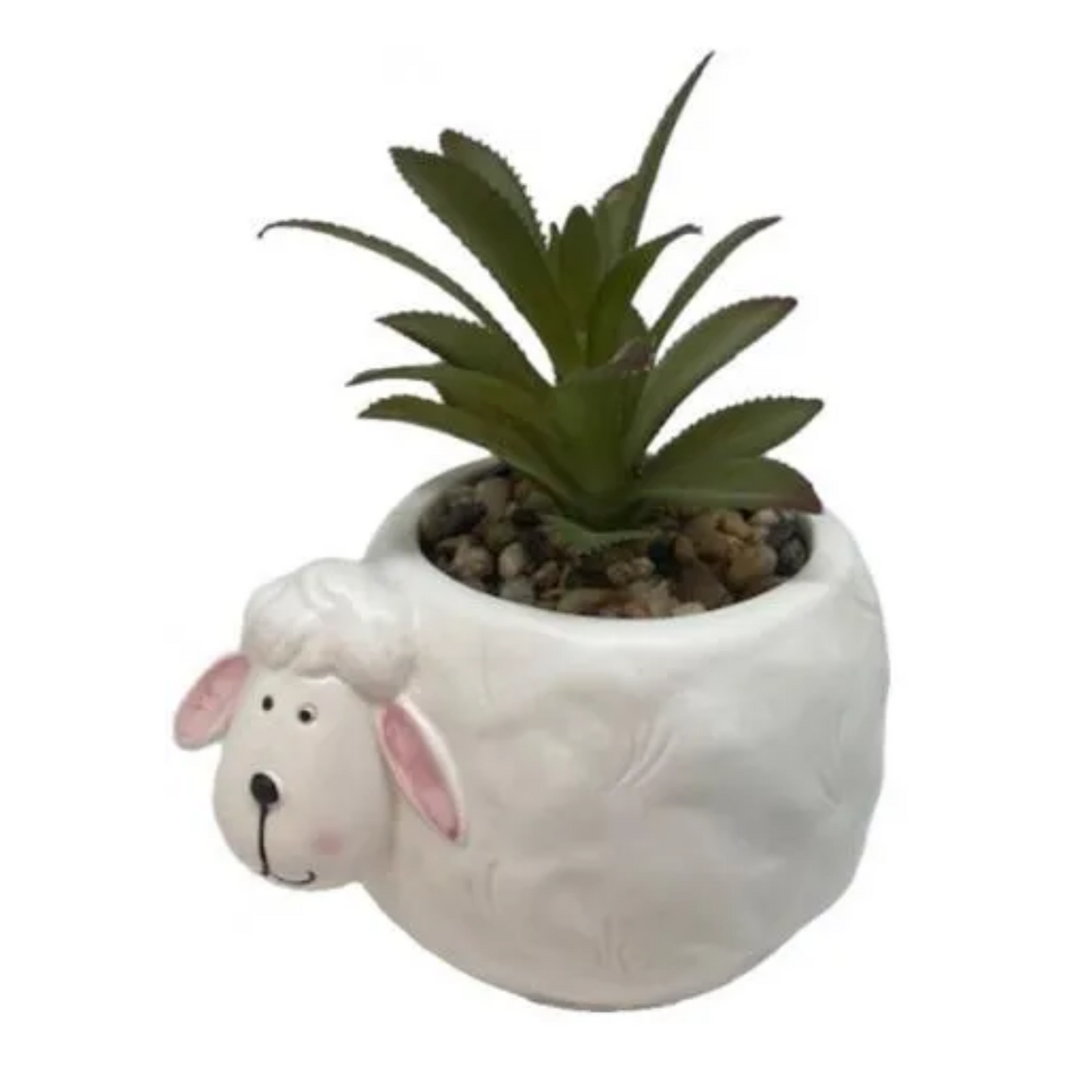 Shirley the Sheep with Plant - Ceramic Statue Statue