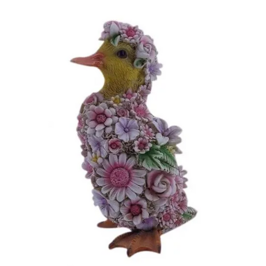 Flower Power Duck Statue Statue  