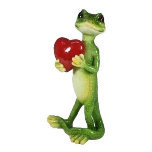 Gecko Holding Love Heart Statue Statue  