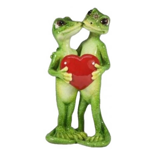 Sweet Heart Geckos Hold Love Heart Statue Statue  