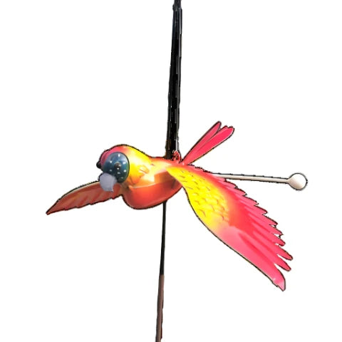 Garden Stake Fishing Rod Parrot Decor  