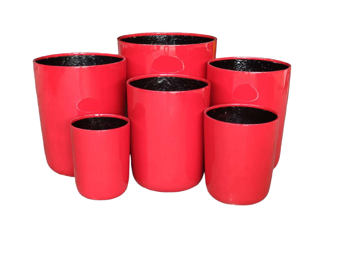 Long John Fibreglass Gloss Pot Red 55D x 65H