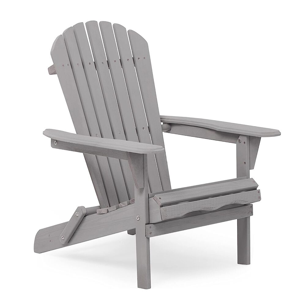 Adirondack Chair Foldable Patio Chair Folding Beach Chair for Outdoor – Grey Decor