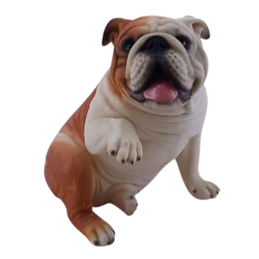 Sitting Boxer Paw Up Statue Statue