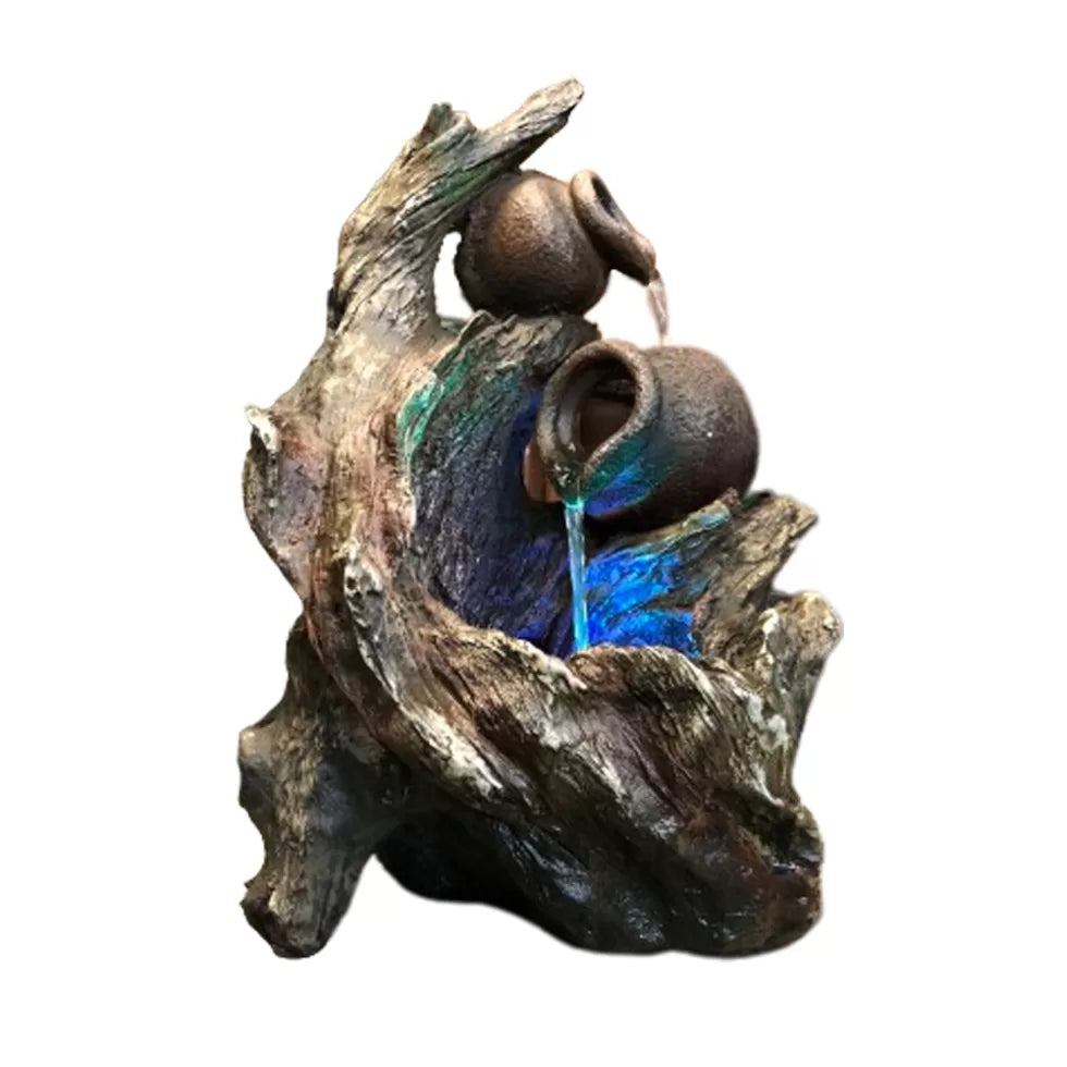 Table Top Tree Trunk and Pots Water Feature Water Feature