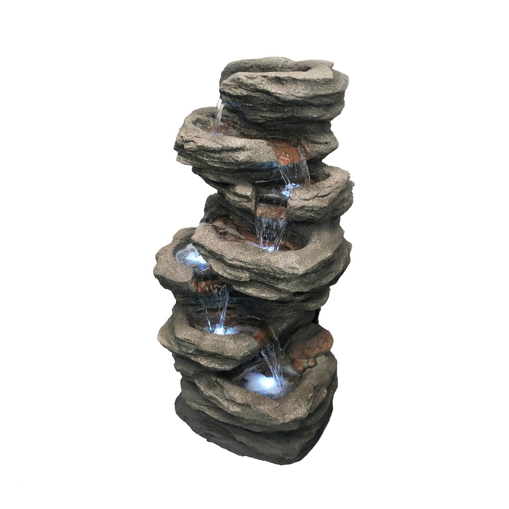 6 Tier Slated Rock Fountain Water Feature