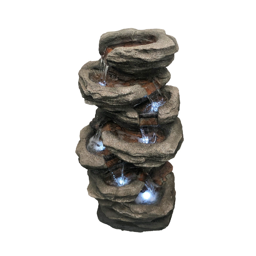6 Tier Slated Rock Fountain Water Feature