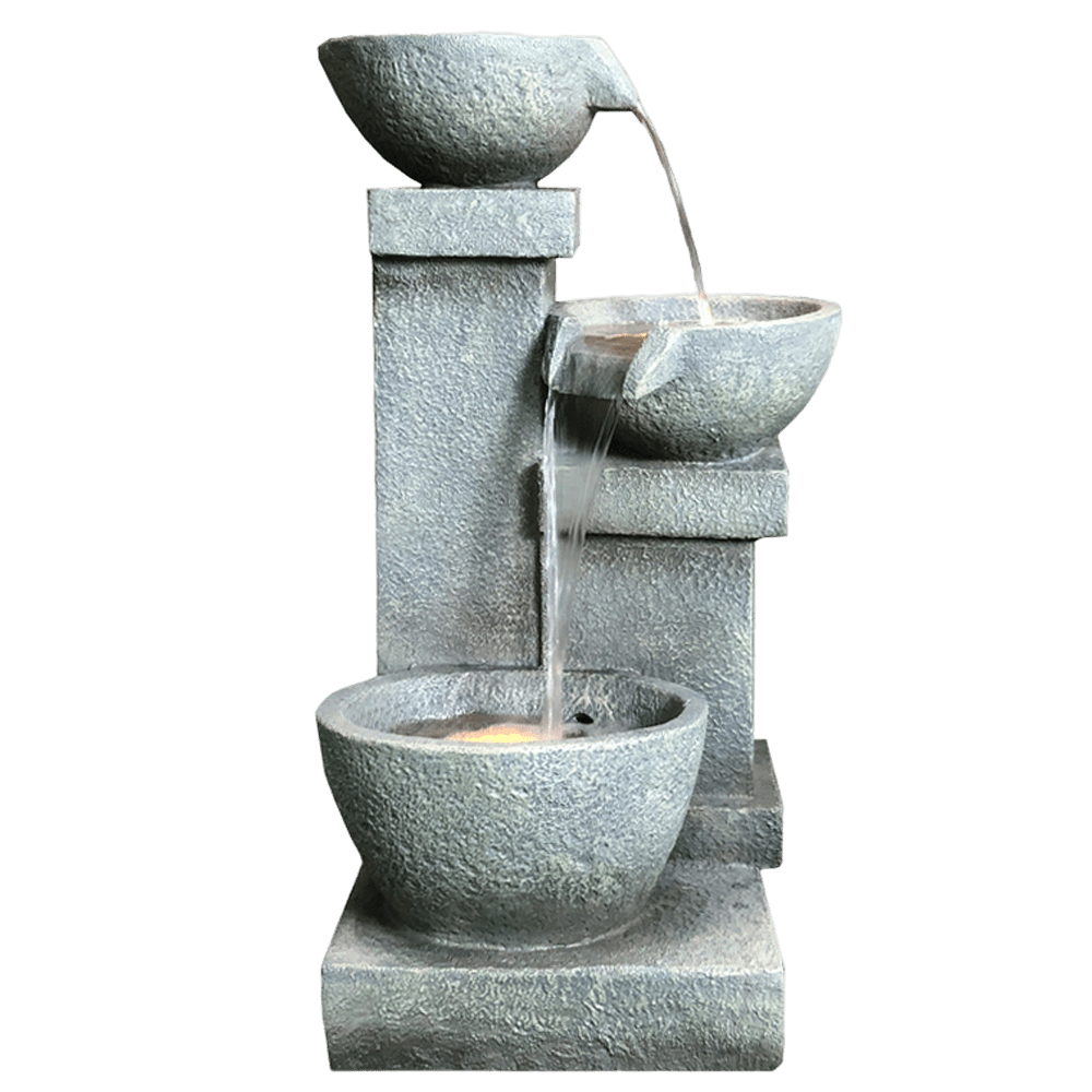 Cascading Three Bowl Water Fountain Water Feature