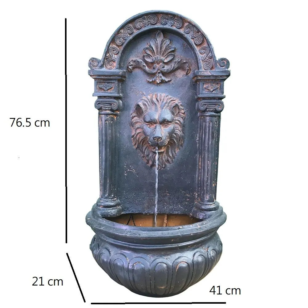 Lion's Head Solar Fountain Water Feature