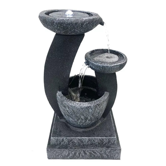 3 Tier Bowls Solar Fountain Water Feature