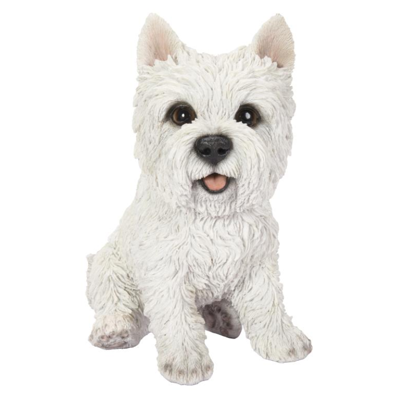 Westie Sitting - White Statue