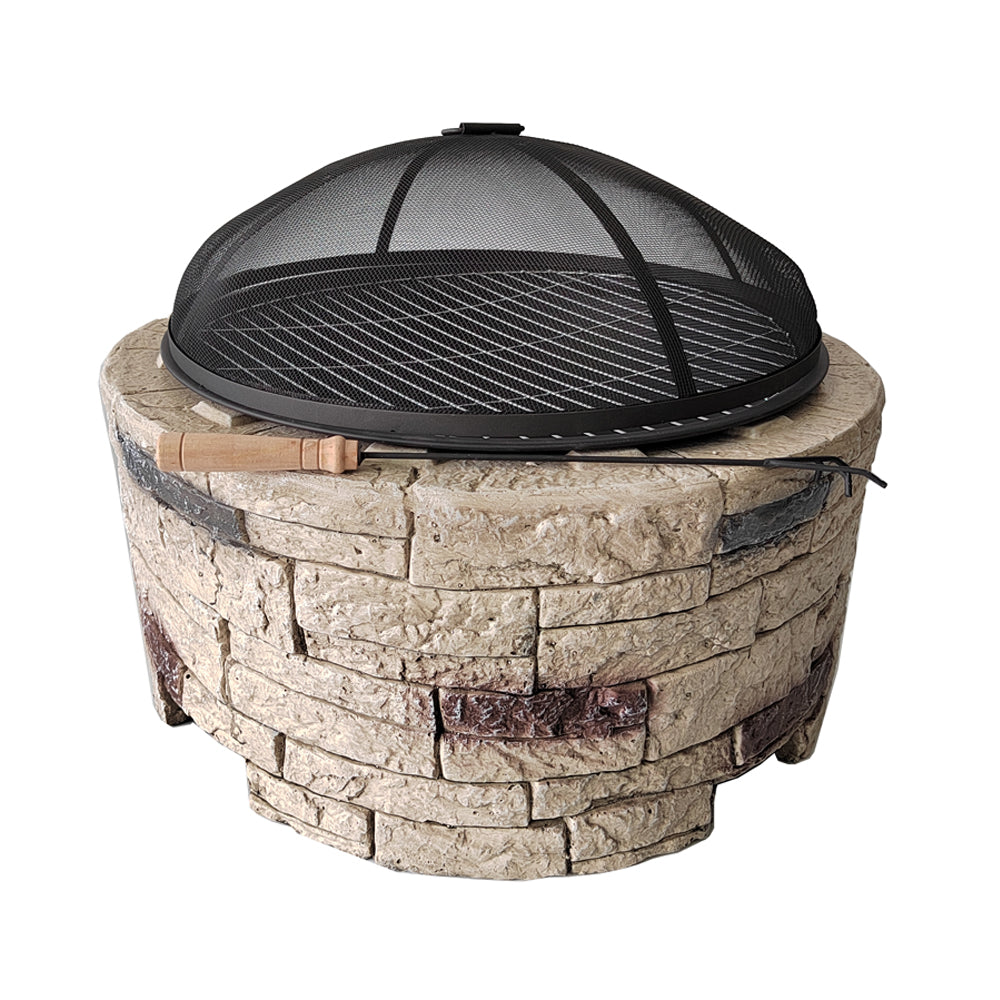 H26 2-IN-1 Multifunctional Fire Pit with BBQ Grill Fire Pit