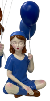 Blue Party Girl Statues Statue Sitting Party Girl