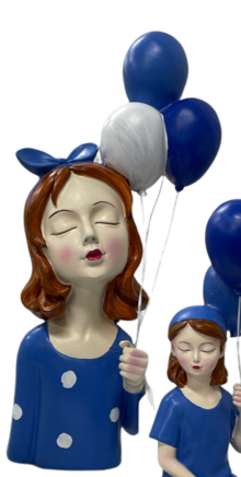 Blue Party Girl Statues Statue Happy Party Girl