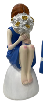 Blue Party Girl Statues Statue Shy Party Girl