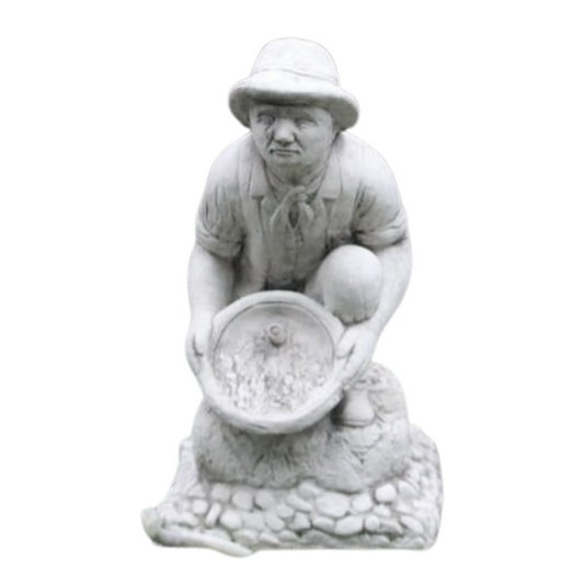 Gold Panner Statue Statue Concrete Grey