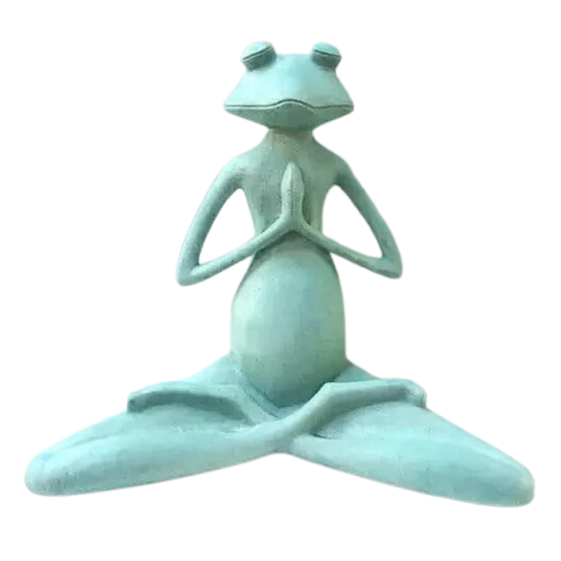 Green Yoga Frog Statue
