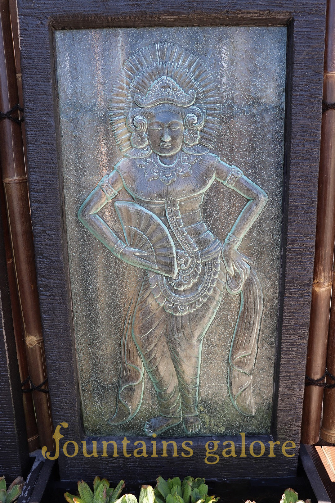 Balinese Lady Glass Wall Fountain Water Feature