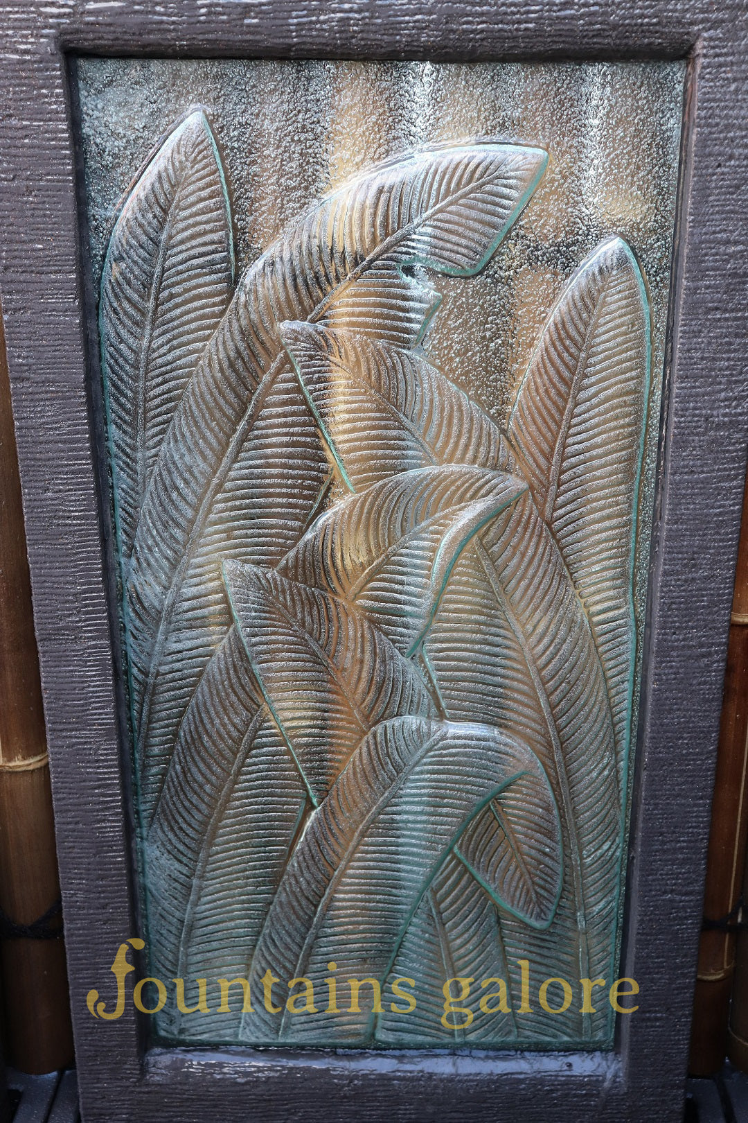 Banana Leaf Glass Wall Fountain Water Feature Galleria Imports