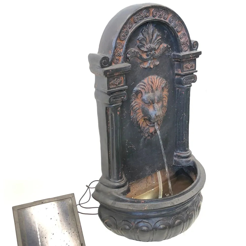 Lion's Head Solar Fountain Water Feature