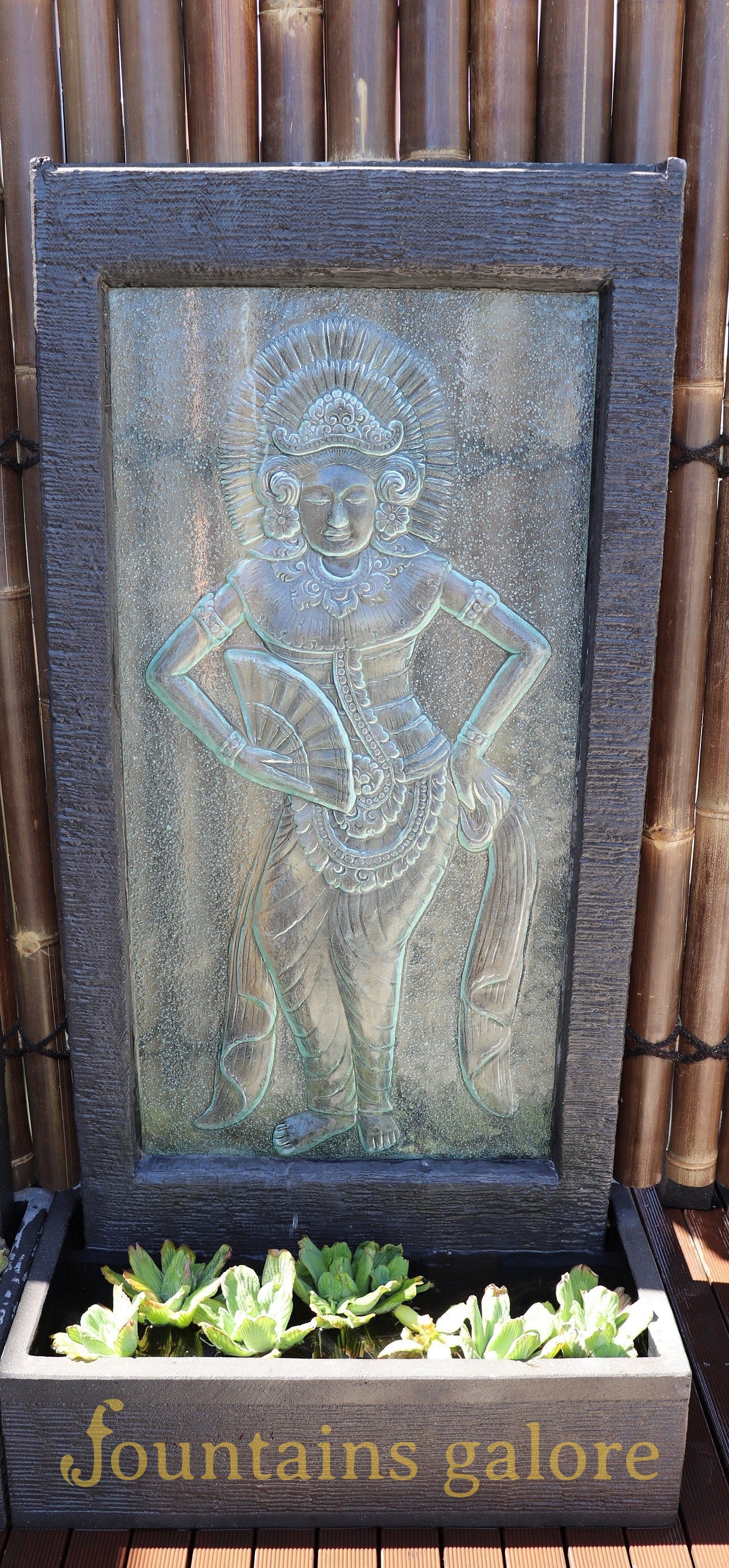 Balinese Lady Glass Wall Fountain Water Feature
