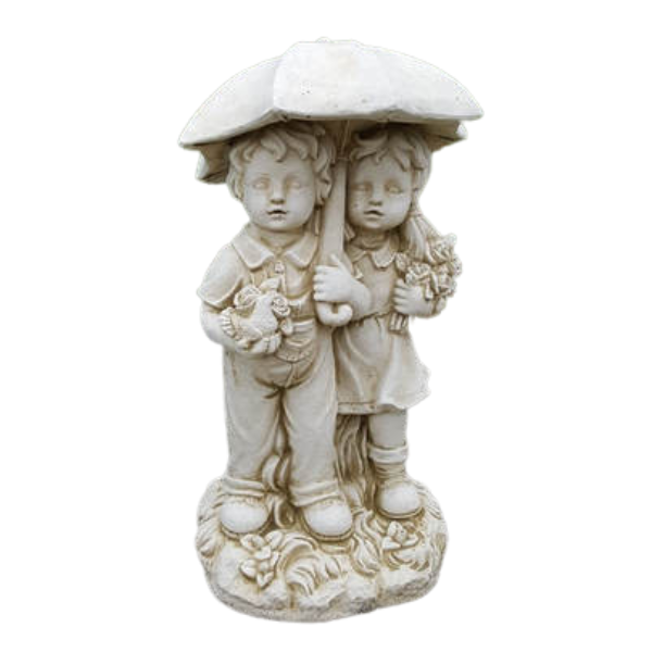 Mini Lovers Under Umbrella Statue Statue Sandstone Wash