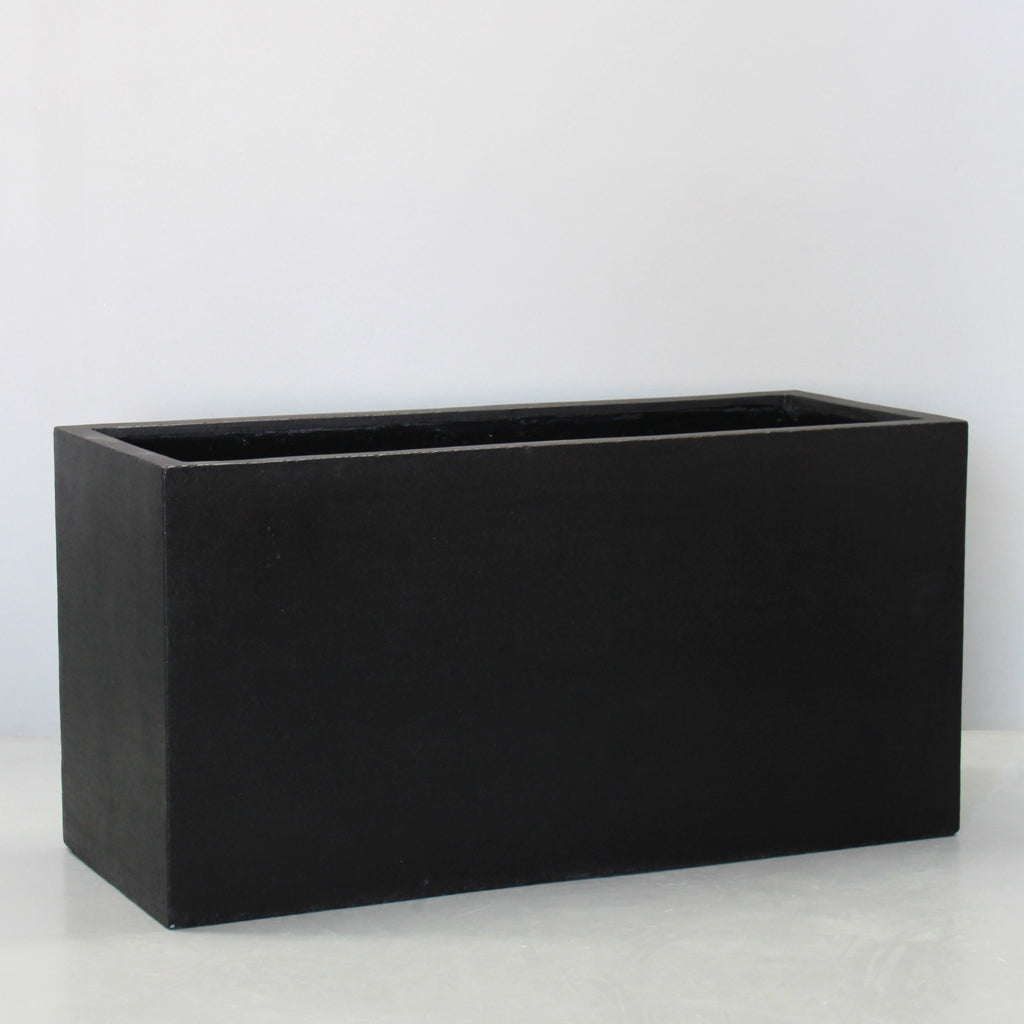 Black Stone Plain Trough Pots & Planters Large