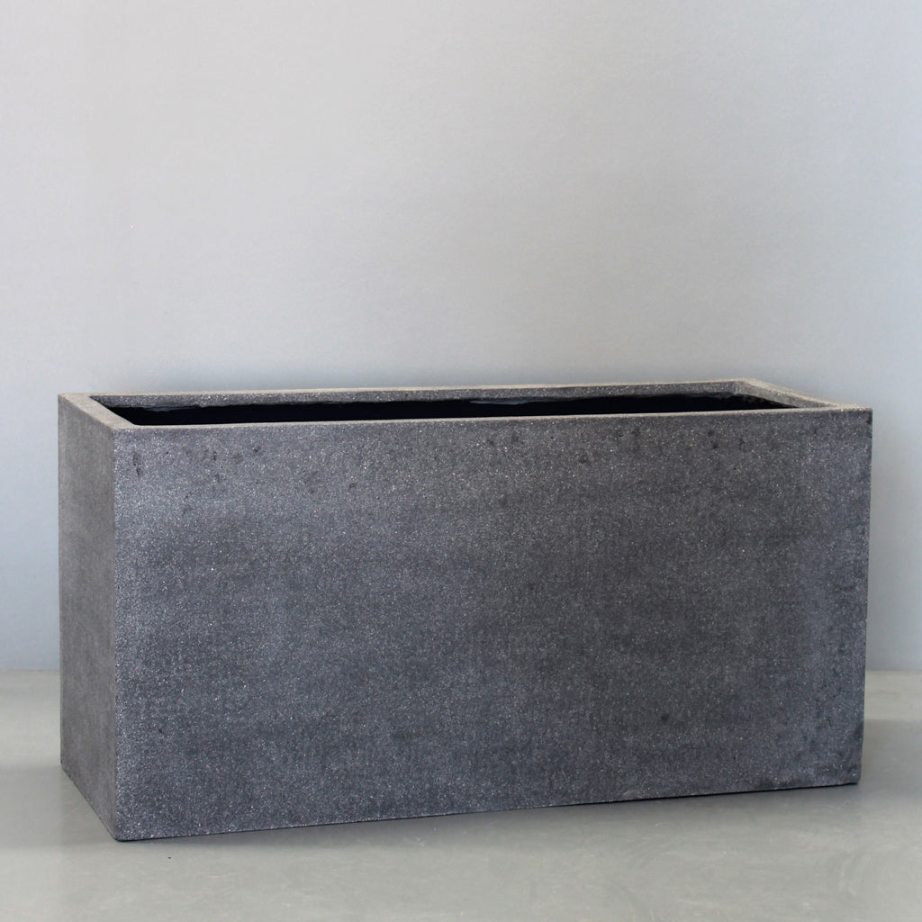 Rough Grey Plain Trough Pots & Planters Large