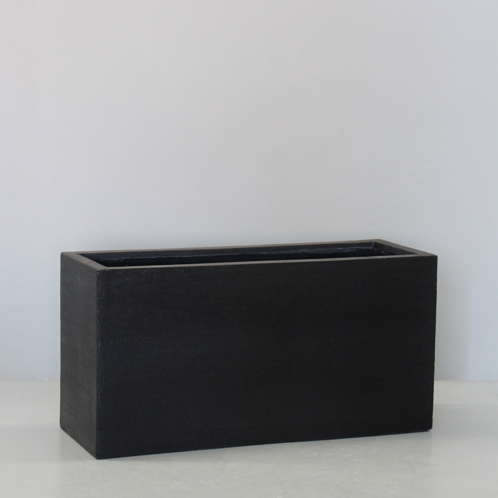 Black Stone Plain Trough Pots & Planters Medium