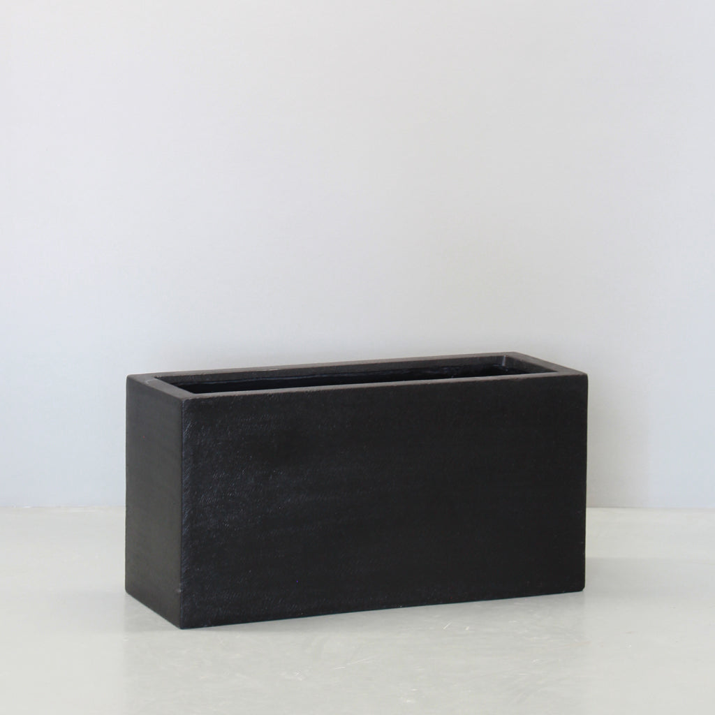 Black Stone Plain Trough Pots & Planters Small