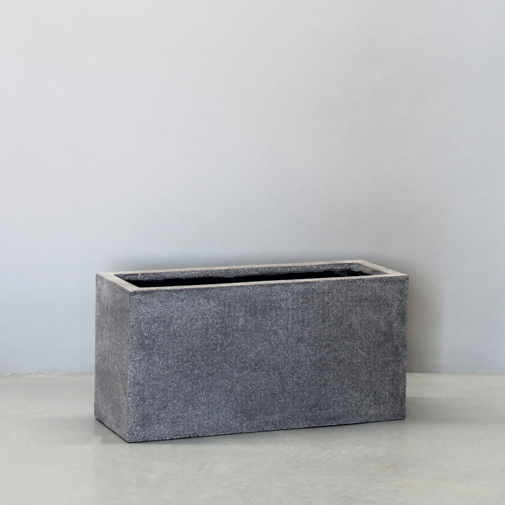 Rough Grey Plain Trough Pots & Planters Small