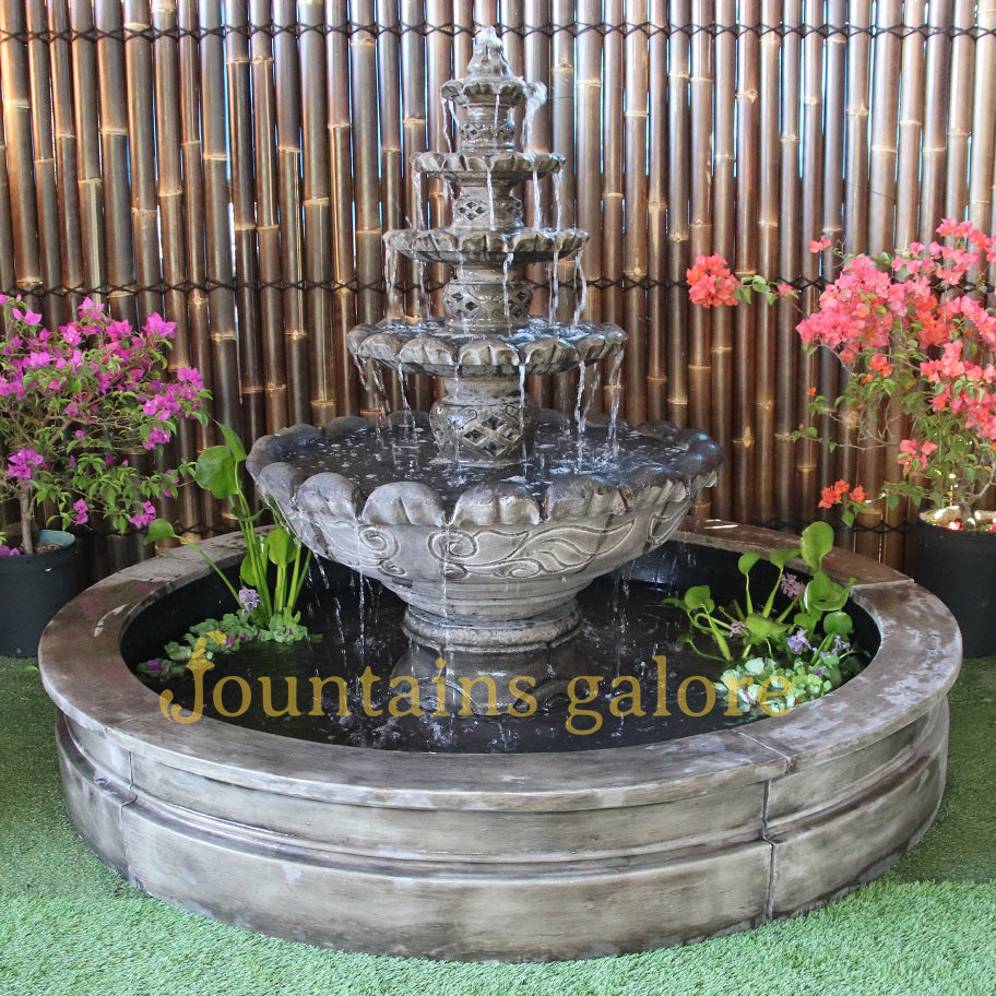 Monaco Fountain Water Feature Full Package (with Pond and Surrounds) Standard Pump