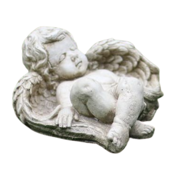 Small Cherub Laying Down Statue