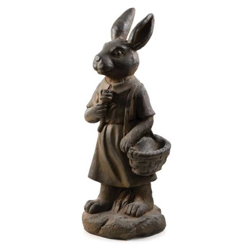 Large Mrs Rabbit - Rusted Iron Statue