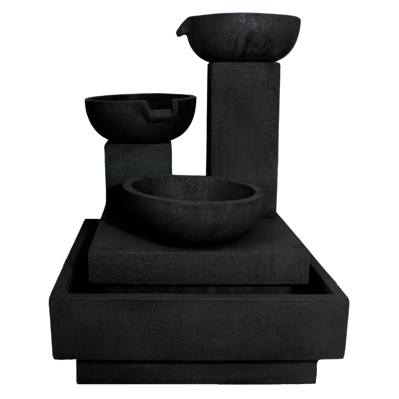 Trio Cascading Fountain Water Feature Northcote Charcoal