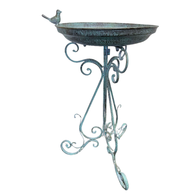 Green Bird Bath on Stand Bird Bath  