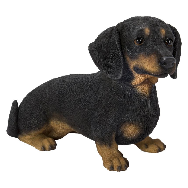 Dachshund Sitting - Black & Tan Statue